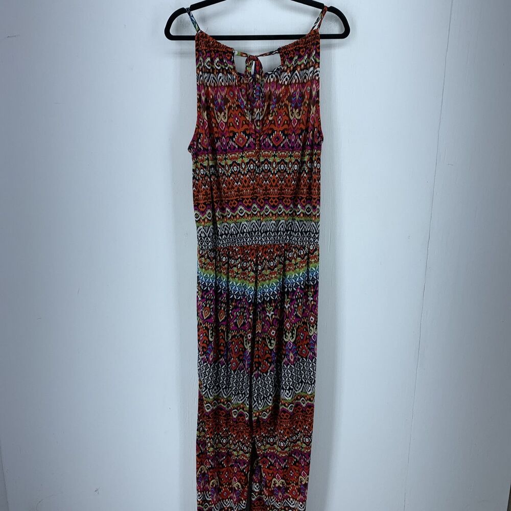Mlle Gabrielle Womens 2X Jumpsuit Artsy Multicolor Funky Unique Boho Wide Leg - Picture 6 of 8